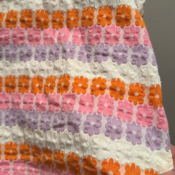 NWT L*Space Striped Floral Crop Polo Top in Pink, Orange and White Small - Picture 3 of 5